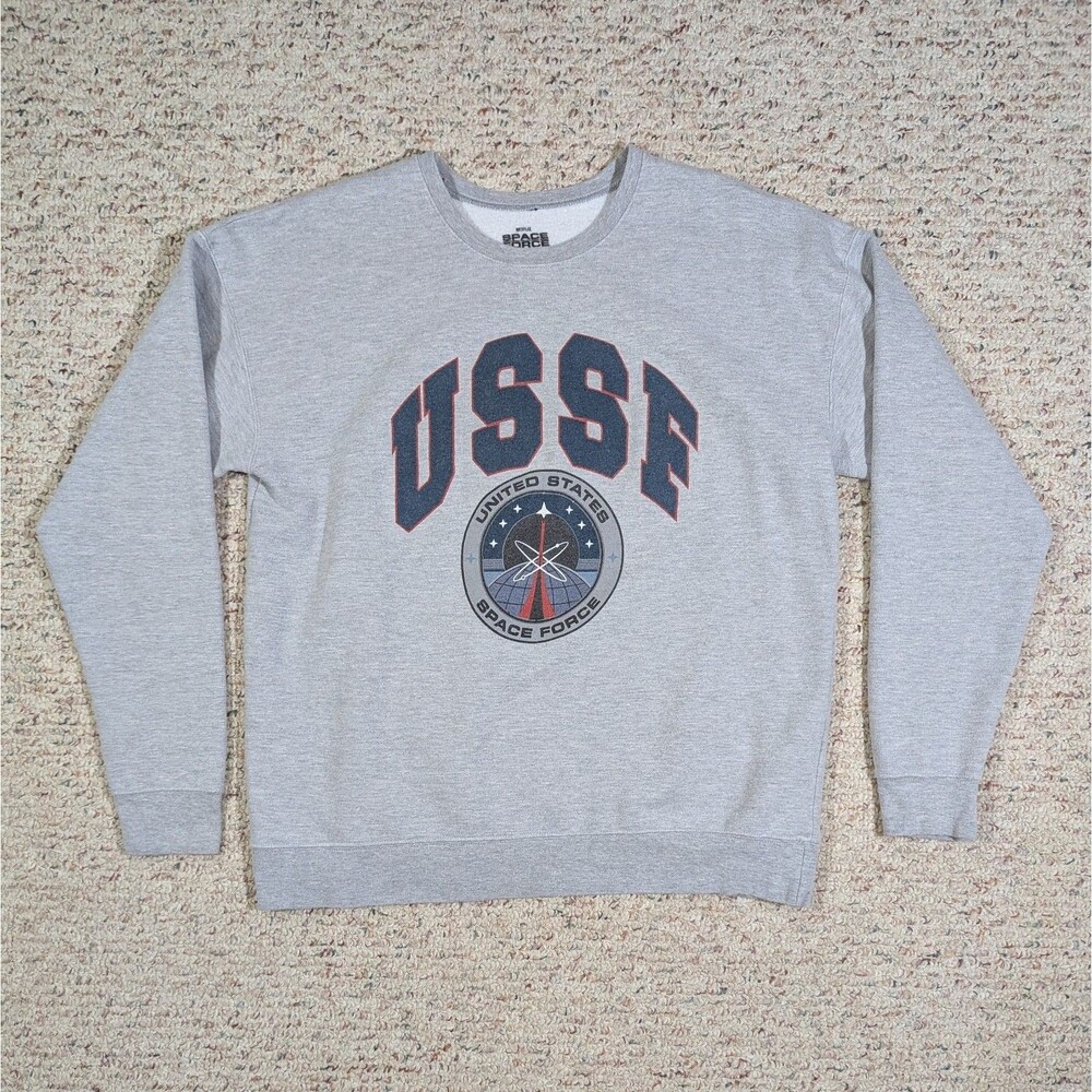 Netflix Space Force Sweatshirt Adult Large Gray USSF United States Space Force